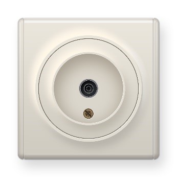 Телевизионная розетка Florence бежевого цвета (ТВ-розетка F-типа)