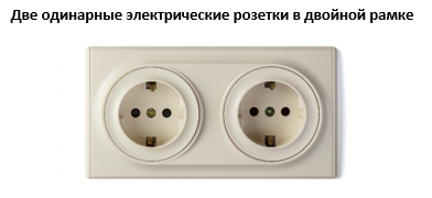 Две одинарных розетки Florence в двухпостовой рамке