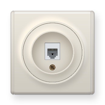 Интернет-розетка RJ45 Florence бежевого цвета