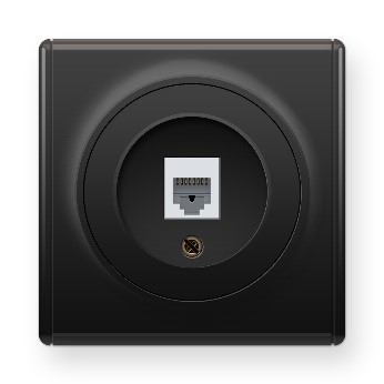 Интернет-розетка RJ45 Florence черного цвета
