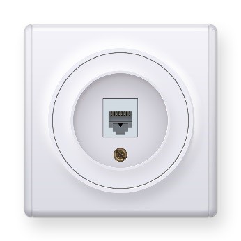 Интернет-розетка RJ45 Florence белого цвета