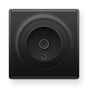 Телевизионная розетка Florence черного цвета (ТВ-розетка F-типа)