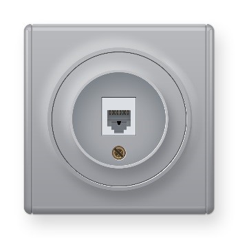 Интернет-розетка RJ45 Florence серого цвета