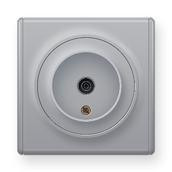 Телевизионная розетка Florence серого цвета (ТВ-розетка F-типа)